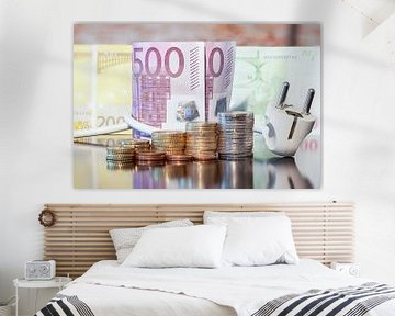 Verschillende euro's biljetten en munten