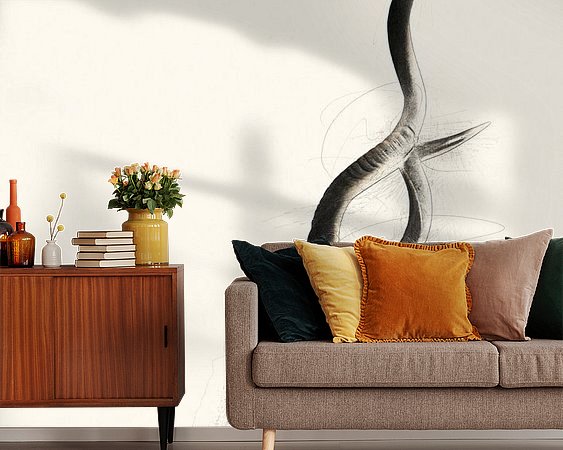 Voorbeeld van het werk in een kamer