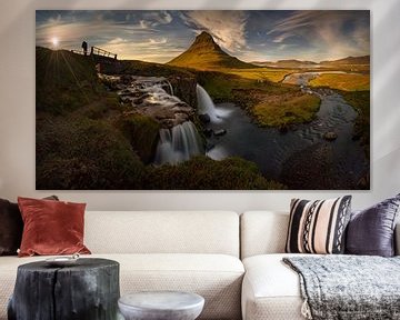 Kirkjufell waterfall panorama by Wojciech Kruczynski