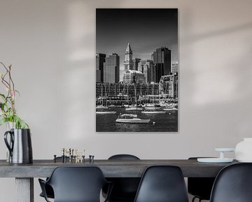 BOSTON Skyline North End & Financial District | Monochrom von Melanie Viola