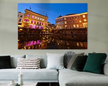 Winkel van Sinkel and City Hall on Oudegracht in Utrecht