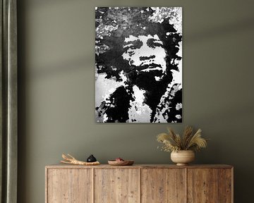 Jimi Hendrix zwart-wit van Felix von Altersheim