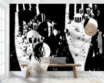 forks! black background (black and white) by Marjolijn van den Berg