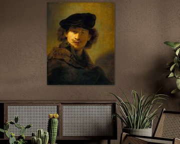 Selbstbildnis mit Samtbarett, Rembrandt van Rijn