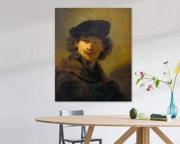 Zelfportret met fluwelen baret, Rembrandt van Rijn