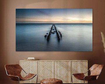Sunset ijsselmeer coast Hindeloopen by marco jongsma