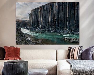 De Basalt vallei studlagil in Oost IJsland van Gerry van Roosmalen