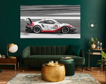 Zwart/wit/rood Porsche Le Mans van Richard Kortland