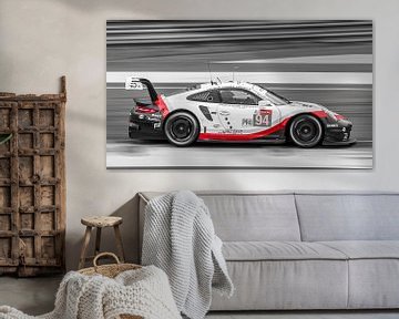 Schwarz / Weiß / Roter Porsche Le Mans von Richard Kortland