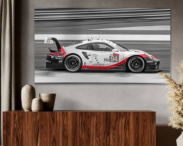 Zwart/wit/rood Porsche Le Mans
