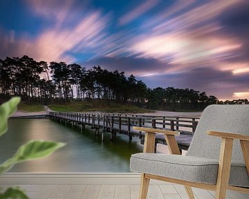 Henschotermeer met wolkenlucht van Marcel van den Bos