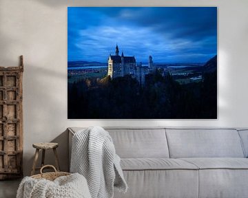 Neuschwanstein na zonsondergang