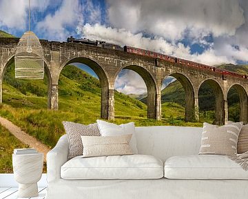 Jacobite steam train panorama by Wojciech Kruczynski
