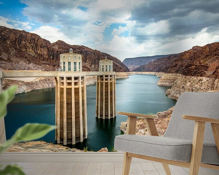Sfeerimpressie behang: Hoover Dam USA waterinlaattorens van Remco Bosshard