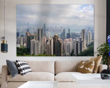 Vue de Hong Kong depuis le pic Victoria sur Lorena Cirstea