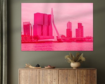 Rotterdam - Erasmusbrug en omgeving - in rode tinten