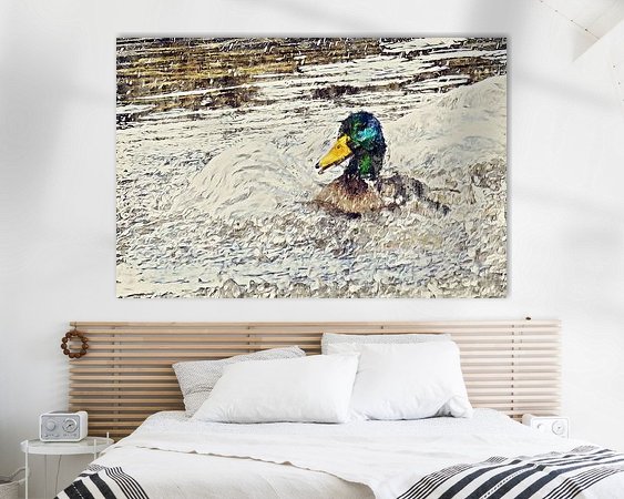 Voorbeeld van het werk in een kamer