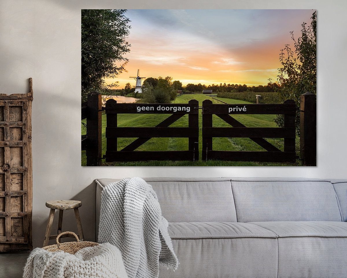 Voorbeeld van het werk in een kamer
