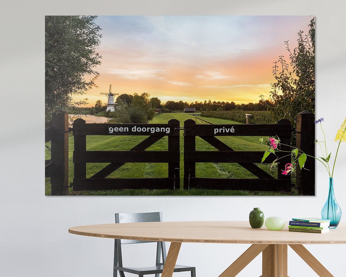 Voorbeeld van het werk in een kamer