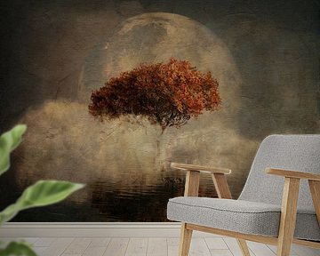 Dream landscape – Landscape from your dreams with a full moon and the sea by Jan Keteleer