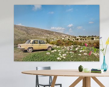 Old lada in Armenian landscape