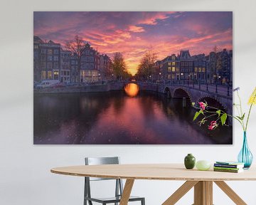 Zonsondergang Amsterdam van Dick van Duijn