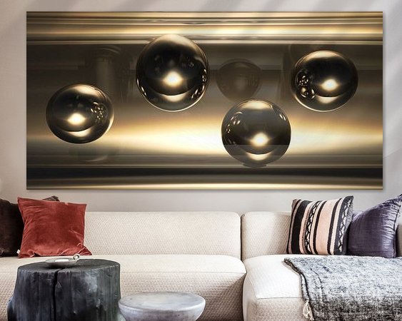 Voorbeeld van het werk in een kamer