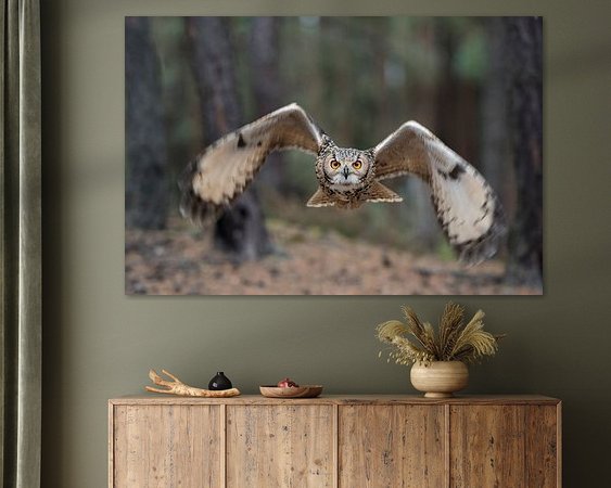 Voorbeeld van het werk in een kamer