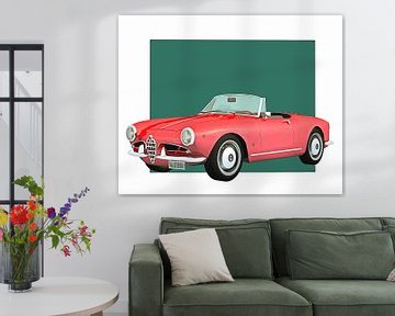 Classic car –  Oldtimer Alfa Romeo Giulietta 1300 Spyder 1955 by Jan Keteleer (JanKé): A Journey Beyond the Canvas