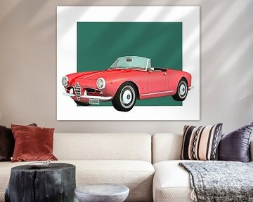 Klassieke auto – Oldtimer Alfa Romeo Giulietta 1300 Spyder 1955 van Jan Keteleer