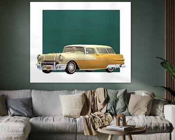 Klassieke auto – Oldtimer Pontiac Safari Station wagon 1956 van Jan Keteleer
