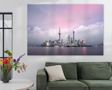 Pink sky Shanghai, China by Rene Mens