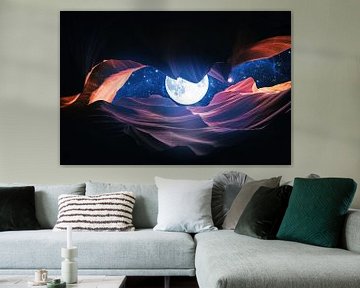 Grand Canyon mit Space & Full Moon Collage I von ArtDesignWorks