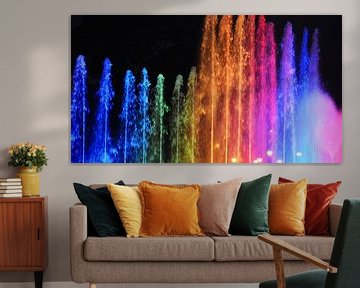waterfontein geeft een prachtige gekleurde lichten show van Gerrit Neuteboom