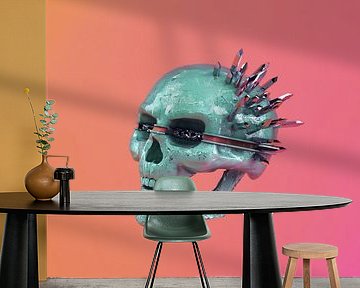 Colorful chrome skull van Klaudia Kogut