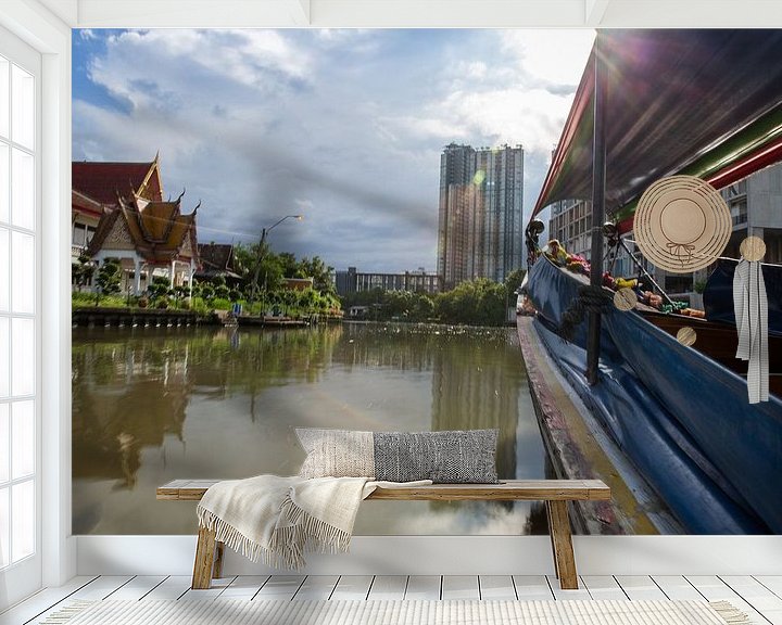 Beispiel fototapete: Mit dem Boot durch Bangkok von Martijn Bravenboer