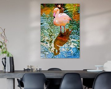 Pink flamingo van Leopold Brix