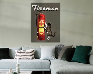 Katzen: Feuerwehrmann