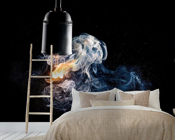 Voorbeeld van het werk in een kamer