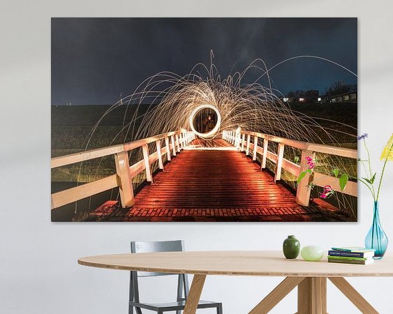 Voorbeeld van het werk in een kamer