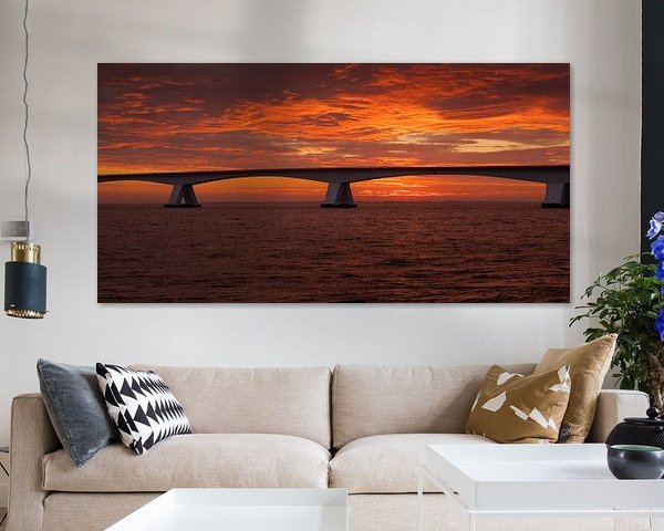 Sea bridge at sunrise