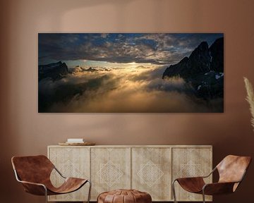 Breidtinden sunset panorama von Wojciech Kruczynski