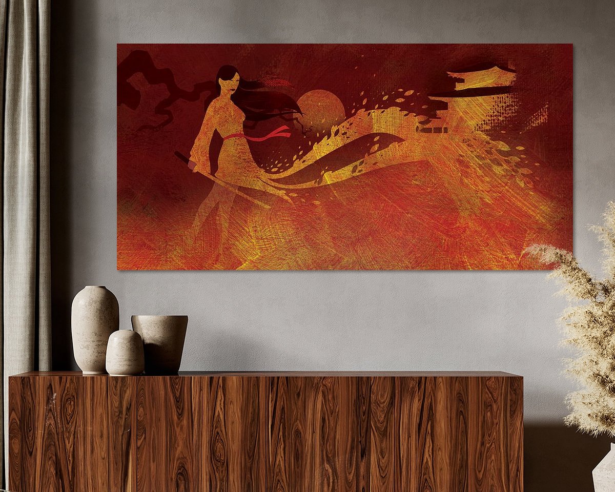 Voorbeeld van het werk in een kamer