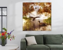 Voorbeeld van het werk in een kamer