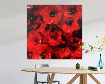 Landschap – Impressie van klaprozen van Jan Keteleer (JanKé): Een reis voorbij het canvas