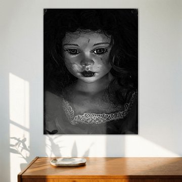 Wanddecoratie pop hoofdje