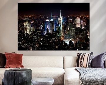 Manhattan by Night, New York van Maurice Moeliker