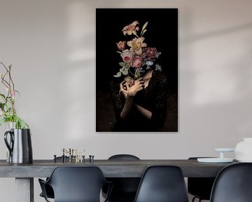 Zelfportret met bloemen 13 (incognito) van toon joosen