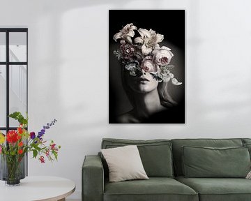 Zelfportret met bloemen 14 (incognito) van toon joosen