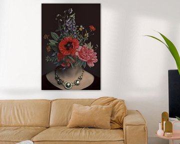 Zelfportret met bloemen 15 (incognito) van toon joosen